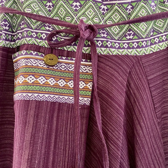 Purple Cotton Low Cut Harem Pants - Picture 3 of 5